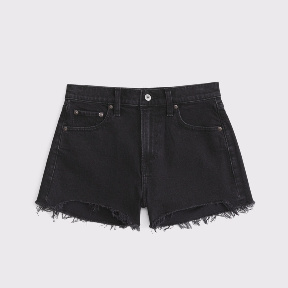 Abercrombie & Fitch Black High Rise Mom Short Size 16